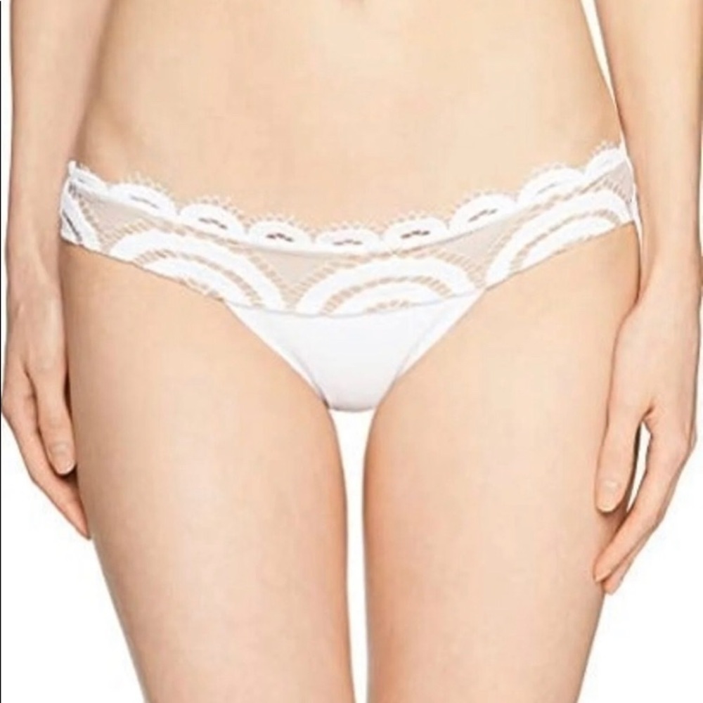 PilyQ Women's White Laced Bikini Bottom